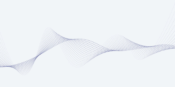 Wave line purple colour of flowing particles abstract vector background. Big data modern concept