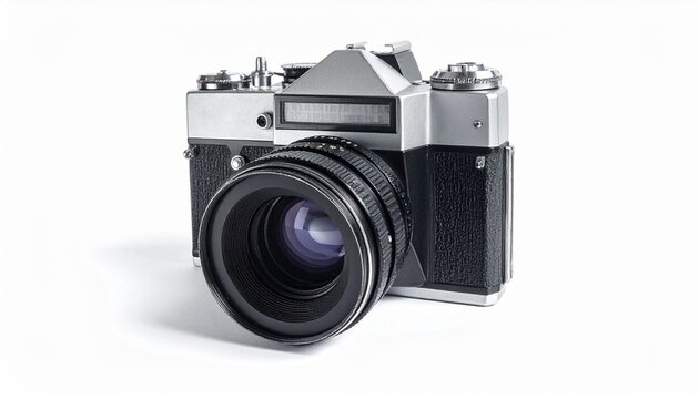 Single giant film camera isolated on a white background