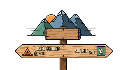 A signpost with a mountain view © Tarino