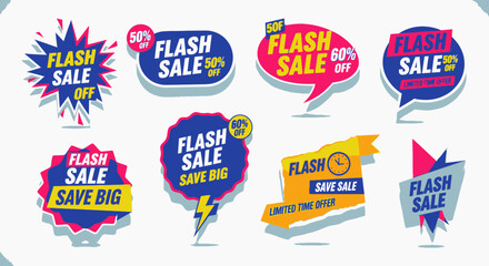 Naklejka premium Dynamic Flash Sale Banners Collection, Promotional Discounts and Offers