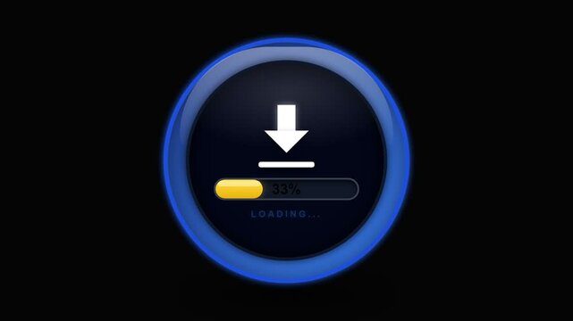 Progress Loading Circle Sequence Showing Incrementing Percentage.