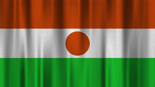 Niger flag waving in the wind with high quality fabric texture