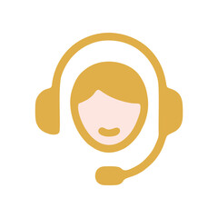 Fototapeta premium Customer service representative icon headset symbol isolated on white
