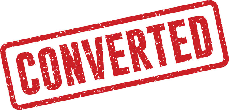 Red 'converted' stamp illustration