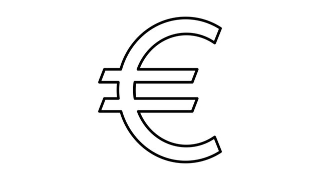 European Monetary Union Emblem Vector Graphic: Elegant Black Line Euro Symbol with Adjustable Thickness for Continental Banking, Foreign Exchange Markets, and Regional Trade Accounts