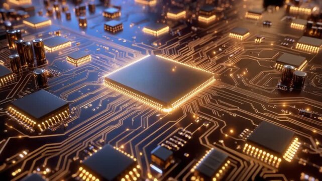 AIチップ半導体マクロシネマティック動画素材