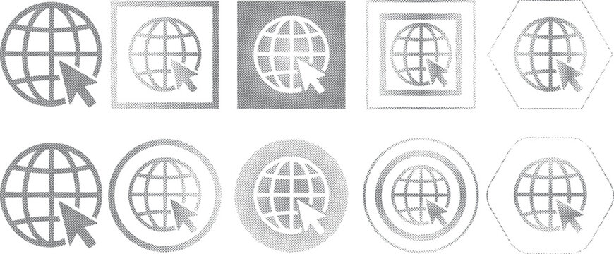 Click to go to website or internet line art icon for apps and websites