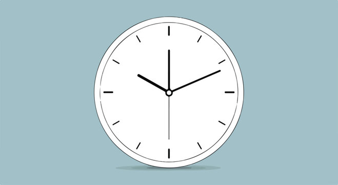 A large white clock with black hands
