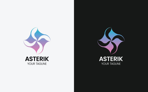 Abstract Gradient Star Flower Logo Design for Modern Brand