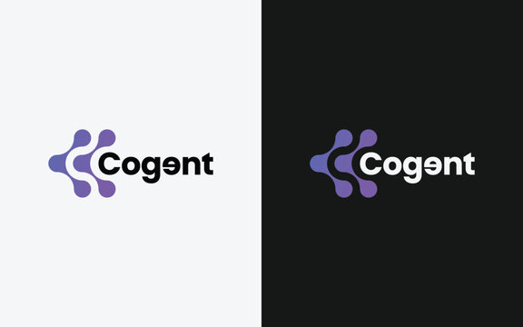 Modern Connected Dots Molecule Logo for Tech Company Cogent