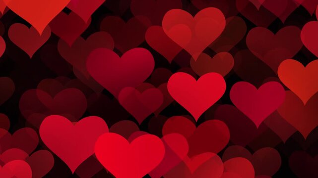 valentine background with hearts. red heart background motion 