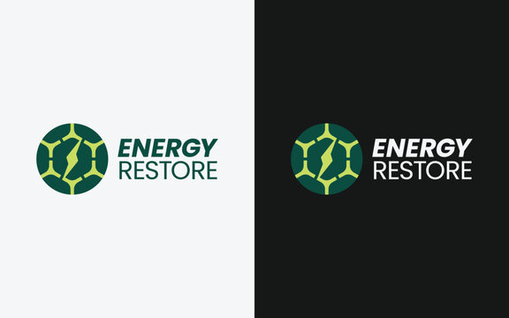 Green Energy Lightning Bolt Circle Logo for Power Company