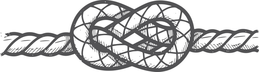 Hand-drawn of a nautical knot rope marine © miht3325