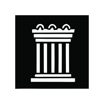 Classic depiction of a doric architectural column against a black background Vector