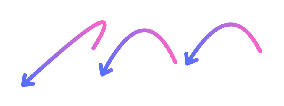 Blue to pink gradient curved arrows line background for modern infographic and web banner design