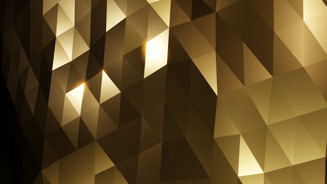 abstract golden background with triangles