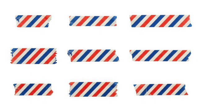 Red and blue candy cane stripe washi tape, festive holiday masking tape strips for Christmas scrapbooking and playful designs, striped adhesive tape set.