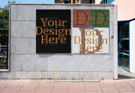 Mockup of two square panels for a logo side by side