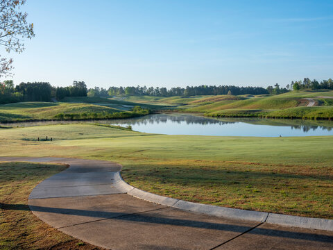 Cart path and course view on Robert Trent Jones Golf Trail