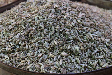 Fototapeta premium Fennel seed on shop for sell are cash crops