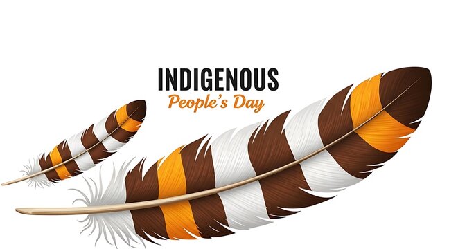 Indigenous people's day graphic with feather illustration