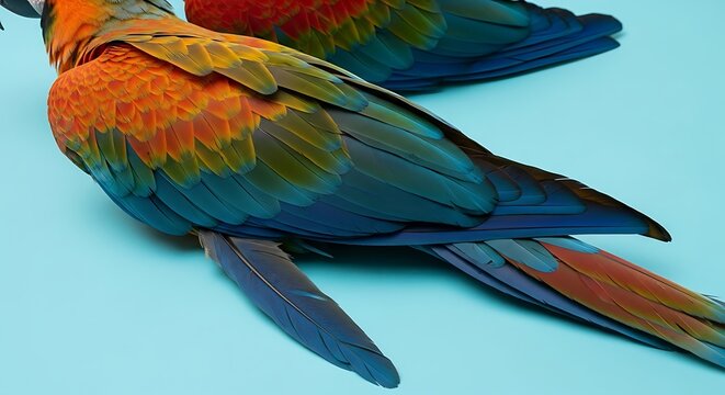 Colorful macaws resting a vibrant display of plumage and tropical beauty