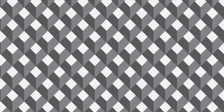 Abstract square geometric cube creative concept triangle overlap square technology background 3d modeling cubes Illustration decoration seamless black and white material pattern square design.