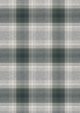 Seamless blue plaid fabric design featuring a vintage geometric pattern with abstract grunge texture and retro striped lines for an old textile backdrop illustration