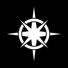 Fototapeta premium Compass simple icon isolated on black background
