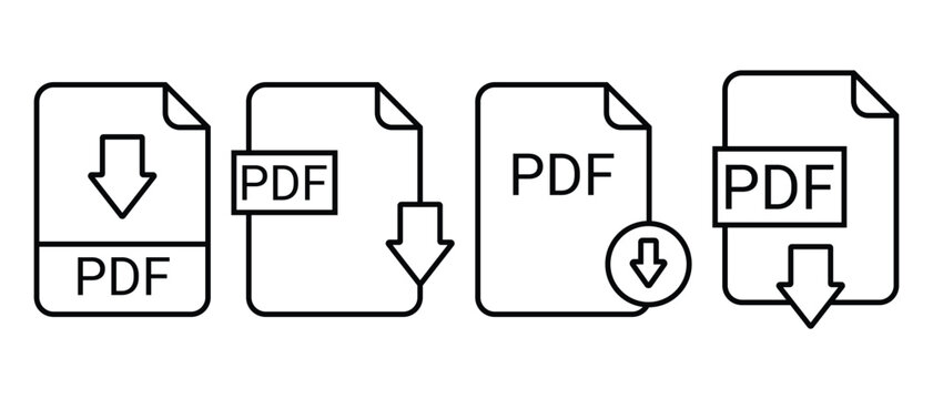 PDF file download icon set