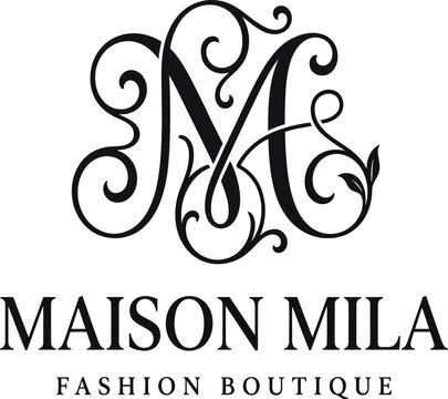 Elegant Maison Mila Fashion Boutique Monogram Logo Design.