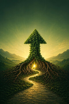 Abstract Concept of Sustainable Financial Growth and Environmental Progress