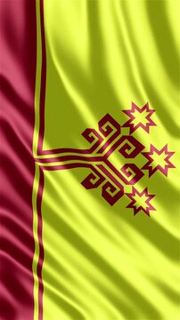 Chuvashia flag waving in the wind. Chuvash identity culture regional heritage within the Russian Federation. News visuals cultural documentaries educational travel web banners Russia.