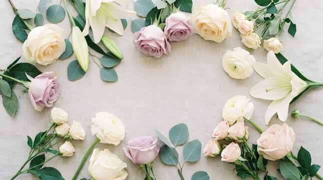 Elegant Condolence Floral Background with Soft Blur. Minimal Sympathy Flower Arrangement with Copy Space