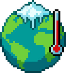 Fototapeta premium Eco Pixel Earth Illustration