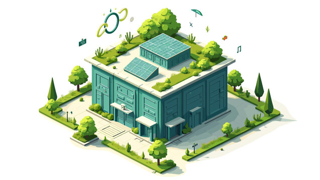 A cheerful isometric illustration depicting a small island with a tree. This vibrant scene evokes feelings of tranquility and escape, making it ideal 