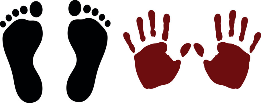 Footprints and handprints a graphic representation of human contact