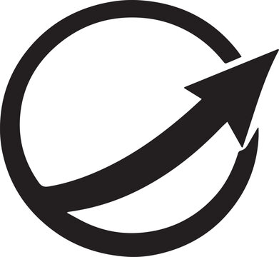 Modern black refresh circular arrow icon Vector