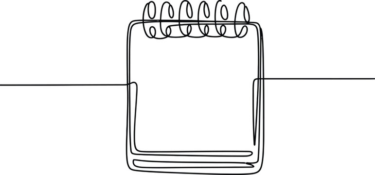 Single line of a spiral bound notebook
