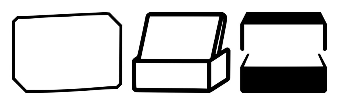 Solid black icon, white background: subscription box icon set with simple line art design featuring line art, illustrations, graphic resources with vector and design elements