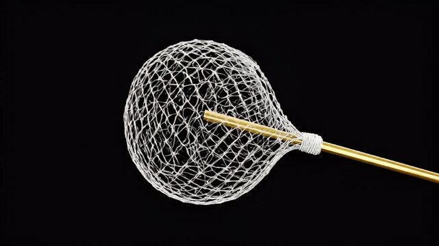Abstract Net Structure Motion Against Black Background