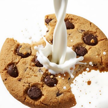 Best Chocolate Chip Cookie and Milk Splash | Homemade Cookie Aesthetics