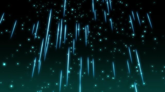 Light blue Light Streaks and Particles Abstract Background