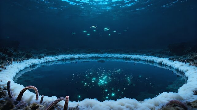 Deep Ocean Underwater Brine Pool Lake Hypersaline Mirror Surface Marine Science