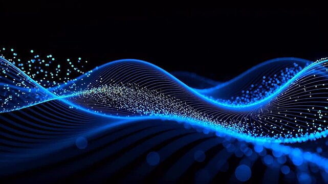 Blue wave of light particles