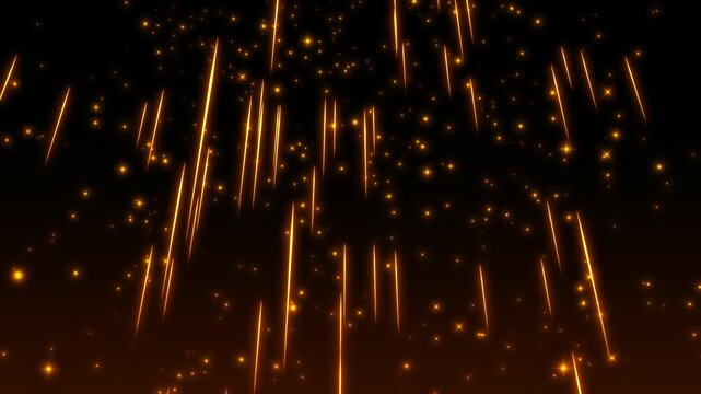 Orange Light Streaks and Particles Abstract Background