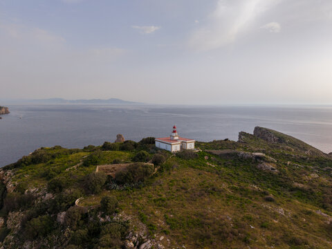 Faro de las Islas Medes en el Mediterr&aacute;neo, Estartit, Gerona, Costa Brava, Catalu&ntilde;a, Espa&ntilde;a