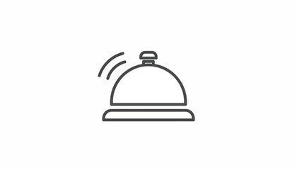 Obraz premium Food, restaurant, serving, hot dish icon, black line art, simple illustration, vector graphics