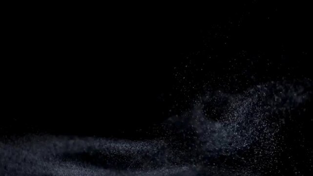 Dark, mysterious, swirling particle animation, abstract background, motion graphics element