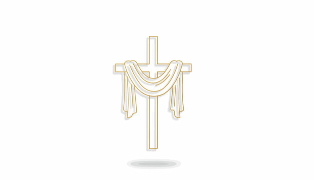 Elegant gold cross symbol, christian icon, religious sign, luxury vector graphic